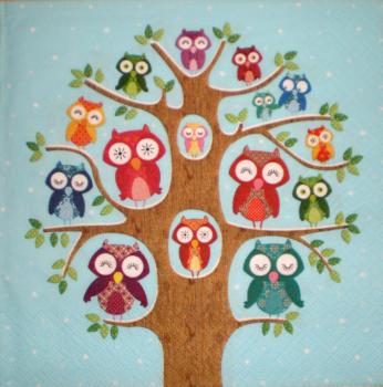 033 Eulen - 3-lagig (blau) - Ti-Flair